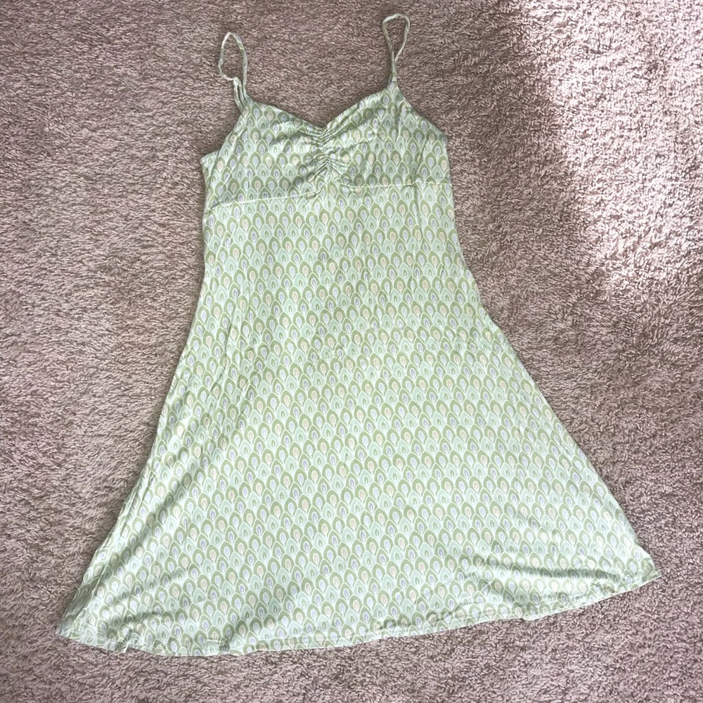 Express Green Spaghetti Strap Patterned Dress - Picture 2 of 7